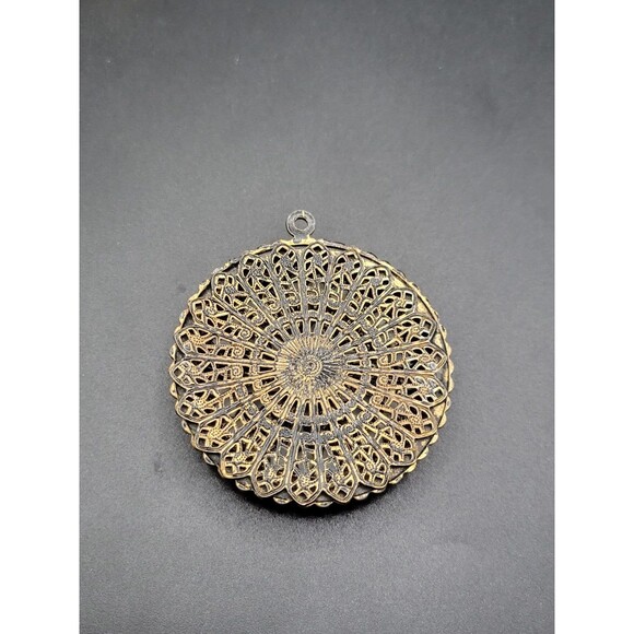 Vintage Porcelain courting couple Big statement circle pendant - Picture 7 of 9